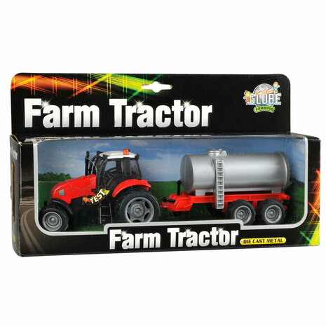Kids Globe Tractor met Aanhanger Licht & Geluid 1:32