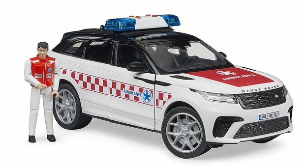 Bruder Range Rover Velar Krankenwagen 1:16 mit Figur (34 cm)