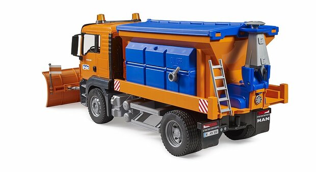 Bruder MAN TGS Winterdienst-LKW mit Schneepflug und Streuwerk 1:16