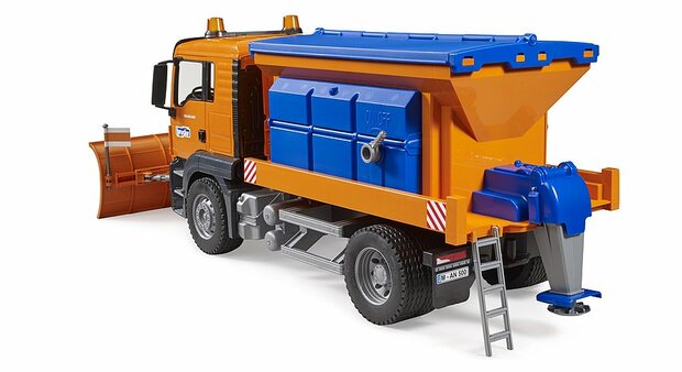 Bruder MAN TGS Winterdienst-LKW mit Schneepflug und Streuwerk 1:16