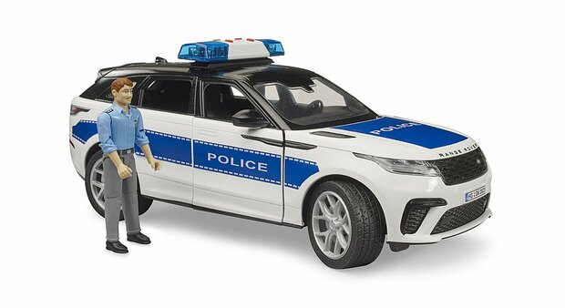 Bruder Range Rover Velar Polizeiauto mit Licht, Sound & Figur 1:16