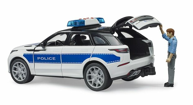 Bruder Range Rover Velar Polizeiauto mit Licht, Sound & Figur 1:16
