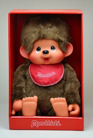 Monchhichi Pl&uuml;schtier Junge 80 cm gro&szlig; mit rotem L&auml;tzchen