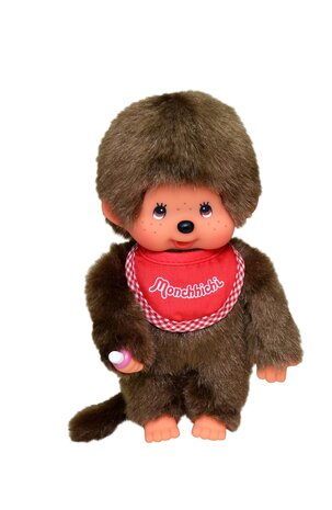 Monchhichi Junge Pl&uuml;schfigur 20 cm mit rotem L&auml;tzchen