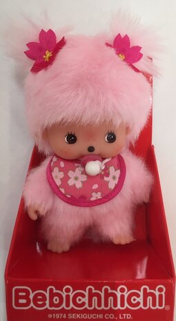 Bebichhichi Kirschbl&uuml;te rosa Pl&uuml;sch 16 cm Monchhichi Puppe