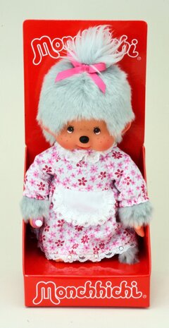 Monchhichi Gro&szlig;mutter Pl&uuml;schfigur 20 cm mintgr&uuml;n mit Blumenkleid