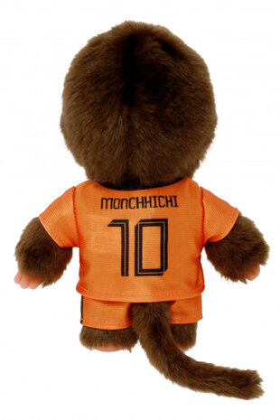 Monchhichi Junge 20 cm mit Holland Fu&szlig;balltrikot Orange Nr. 10