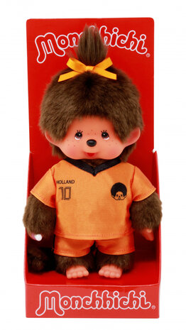 Monchhichi Fu&szlig;ball-M&auml;dchen 20 cm Holland Trikot Orange Nummer 10
