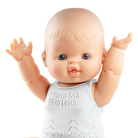 34 cm Babypuppe Gordi Alicia von Paola Reina mit grauer Unterw&auml;sche