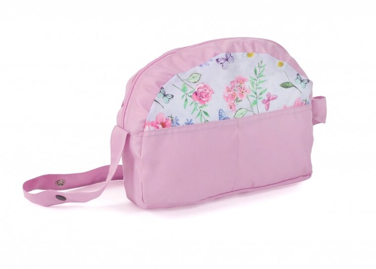 Puppenwindeltasche (Blumen wei&szlig;/rosa)