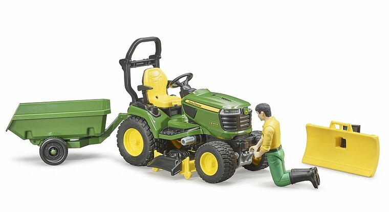 Bruder Bworld John Deere Rasenm&auml;her mit Anh&auml;nger