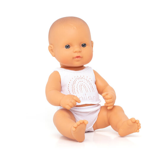 Miniland Babypuppe europ&auml;isches M&auml;dchen mit Unterw&auml;sche 32cm