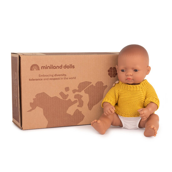 Miniland Babypuppe lateinischer Junge gekleidet 32cm