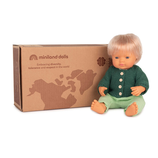 MINILAND POPP EUROPAISCHER JUNGE GEKLEIDET 38CM