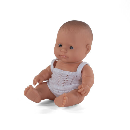 Miniland Babypuppe europ&auml;isches M&auml;dchen mit Unterw&auml;sche 21cm