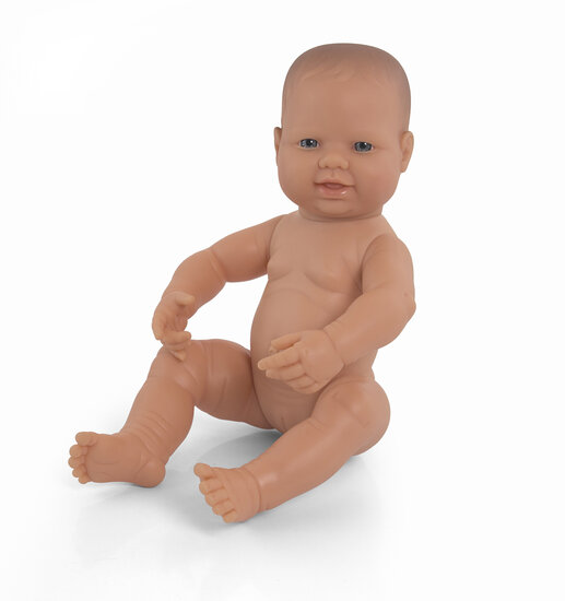 Miniland Babypuppe nacktes europ&auml;isches M&auml;dchen 40cm