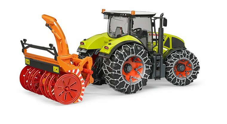 Bruder Claas Axion 950 mit Schneeketten und Schneefr&auml;se 1:16