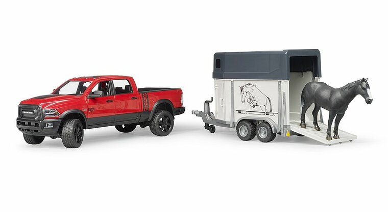 Bruder RAM 2500 Power Wagon mit Pferdeanh&auml;nger und Pferd