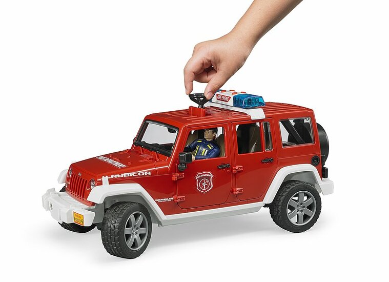 Bruder Jeep Wrangler Unlimited Rubicon Feuerwehrfahrzeug mit Feuerwehrmann