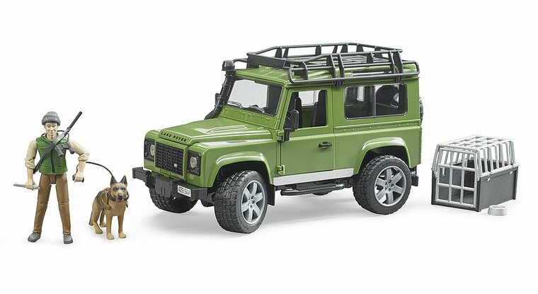 Bruder Land Rover Defender Station Wagon mit F&ouml;rster und Hund