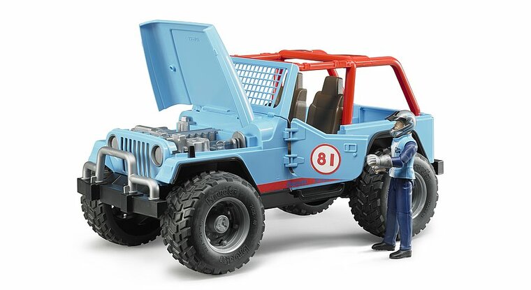 Bruder Jeep Cross Country Racer blau mit Rennfahrer