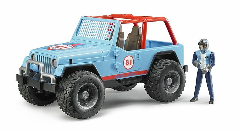 Bruder Jeep Cross Country Racer blau mit Rennfahrer