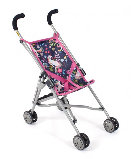 Puppenbuggy Roma (Einhorn dunkelblau/rosa)