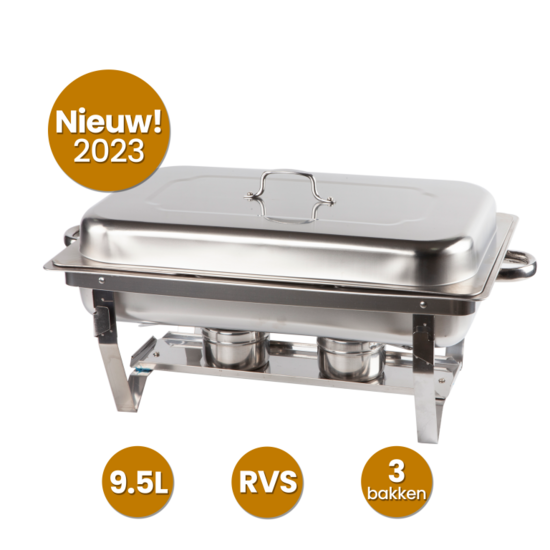 Alora Chafing Dish chrom 3 Beh&auml;lter