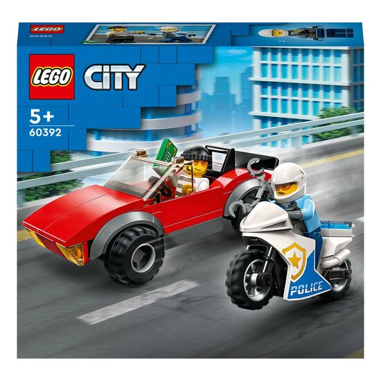 LEGO City 60392 Verfolgungsjagd Auto auf Polizeimotorrad