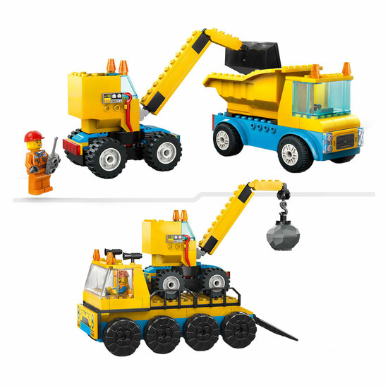 LEGO City 60391 Kiepwagen, Bau-LKW und Abbruchkran