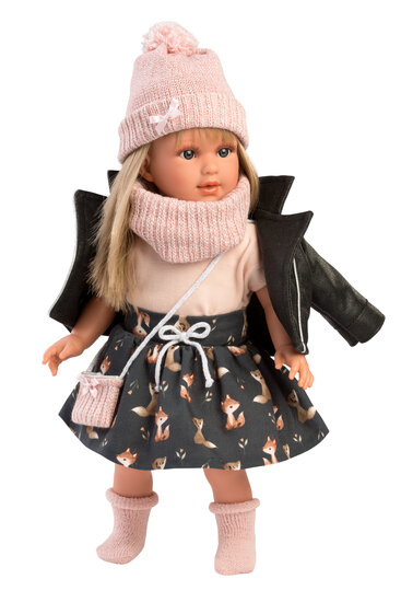 Llorens Puppe Carla mit schwarzer Jacke - 40cm