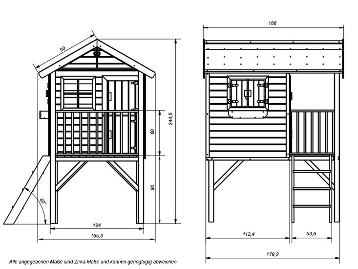 Spielhaus aus Holz Funny XL - Prestige Garden