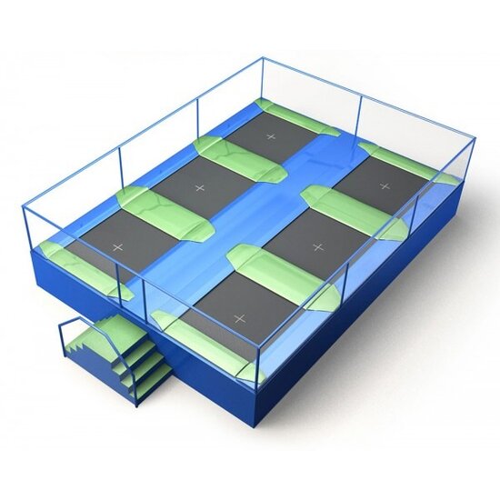 Akrobat Trampolinpark Jump Arena Small 8 x 5,9 m - 6 Trampolin