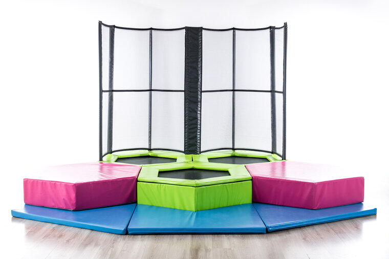 Mini-Trampolinpark f&uuml;r Kleinkinder, 3 Trampoline