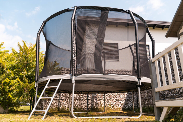 Akrobat Orbit PRO Above ground Trampolin 430 Anthrazit, inkl. Sicherheitsnetz