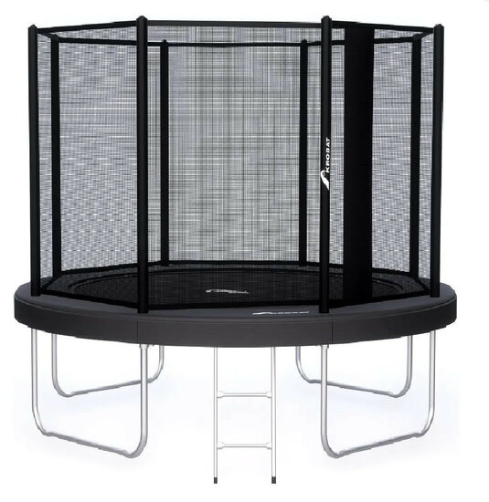 Trampolin AKROBAT ORBIT ABOVE 305 (10ft) Anthrazit inklusive Sicherheitsnetz