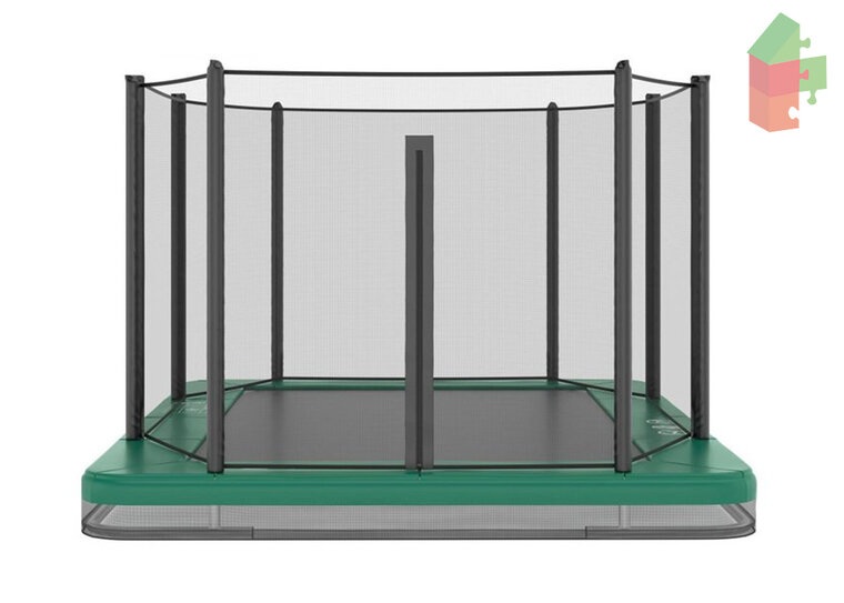 Trampolin AKROBAT ORBIT INGROUND 305x183 (10x6ft) Gr&uuml;n, inklusive Sicherheitsnetz