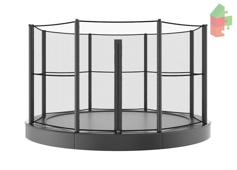 Trampolin AKROBAT ORBIT FLAT 365 (12ft) Gr&uuml;n, inklusive Sicherheitsnetz