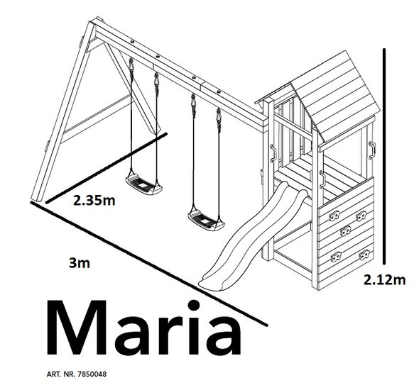  Holzspielplatz Maria mit rote Rutsche