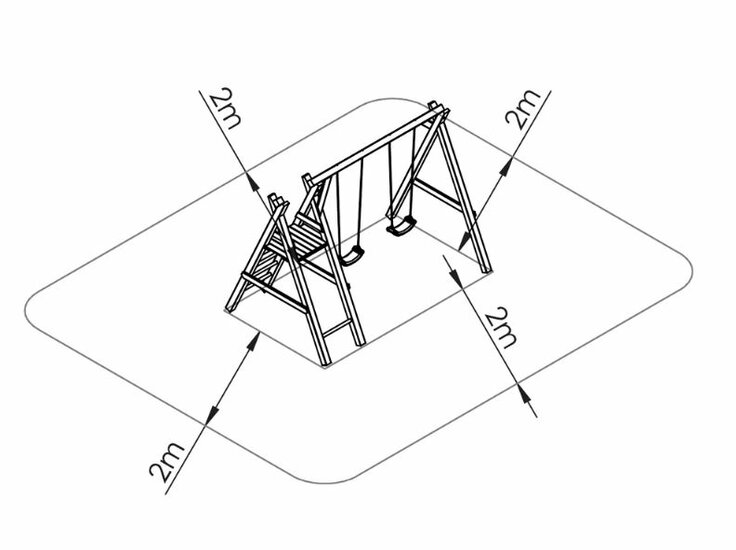 Holzschaukel Doppelschaukel + Flachaus Prestige Gartenrutsche rot