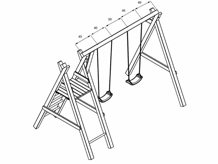 Holzschaukel Doppelschaukel + Flachaus Prestige Gartenrutsche gelb