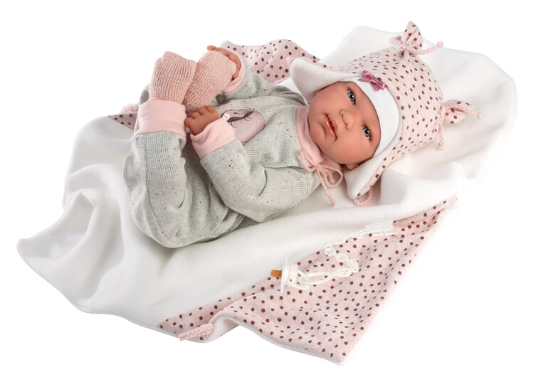 Llorens Puppe Tina mit Decke - 44cm