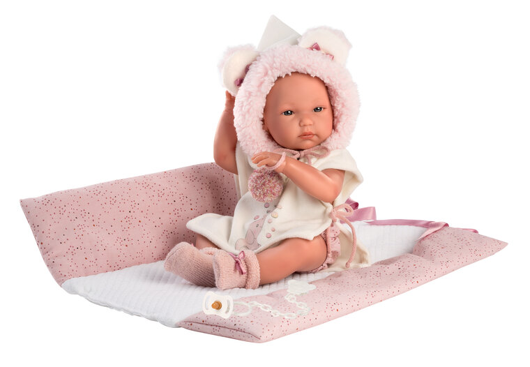 Llorens Puppe Bimba mit rosa M&uuml;tze - 35cm