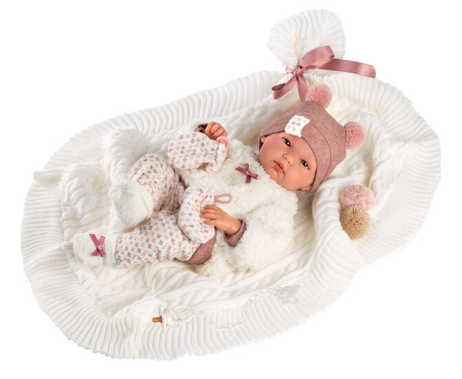 Llorens Puppe Bimba mit Hut und wei&szlig;em Kleid 35cm