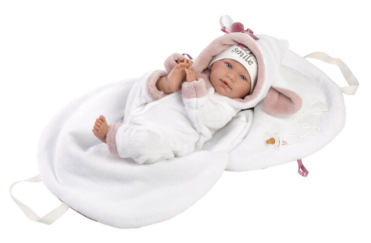 Llorens Babypuppe LALA mit rosa Tragetasche - 42 cm