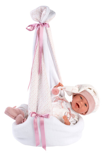 Llorens Pop Mimi Smiles Tragetasche Rosa Storch 42 cm