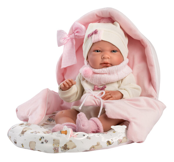 Llorens Puppe Nica mit rosa Schlafsack - 40cm