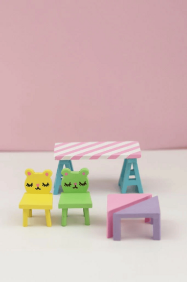 Lundby Puppenhaus Holzpuppenm&ouml;bel Diy - Tisch/St&uuml;hle