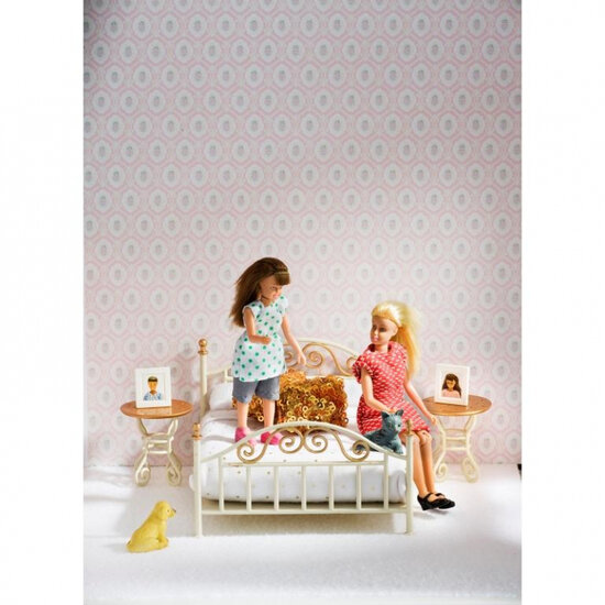 Lundby Puppenhaus Smaland Schlafzimmer Bett Kupfer