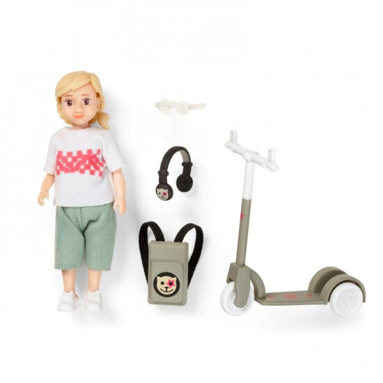 Lundby Set  Spielfigur Kind mit Roller